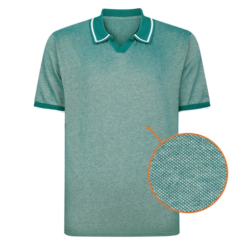 Bigdude Two Tone Tipped Revere Polo Shirt Green/Light Grey Tall